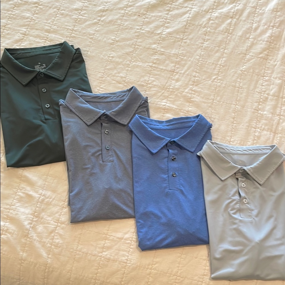 Men's Polo Shirt Set - Green, Blue, Gray